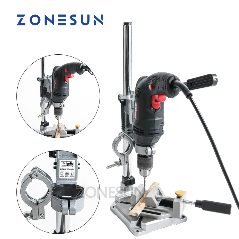 Woodworking Clamp - ZONESUN Met vaste elektrische boorhouder, houderbeugel,