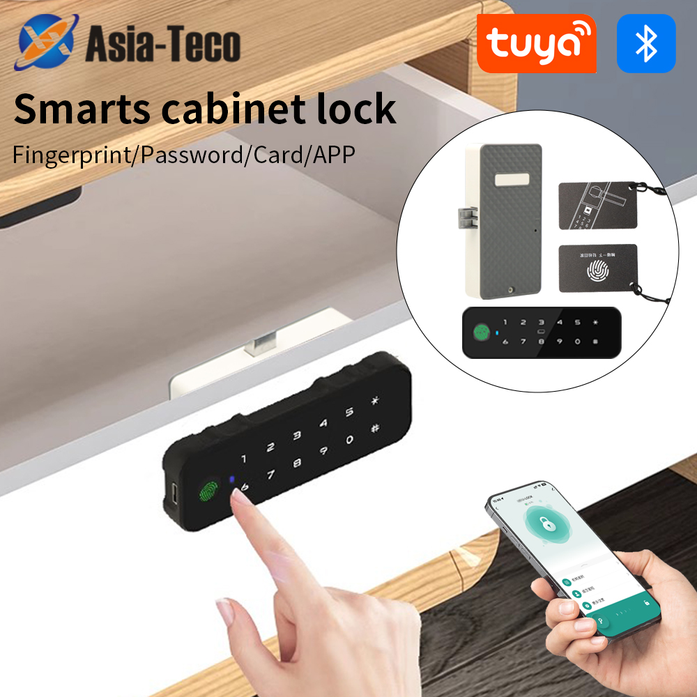 Woodworking Veneer - Tuya Bluetooth Smart Houten Kast Vingerafdrukslot