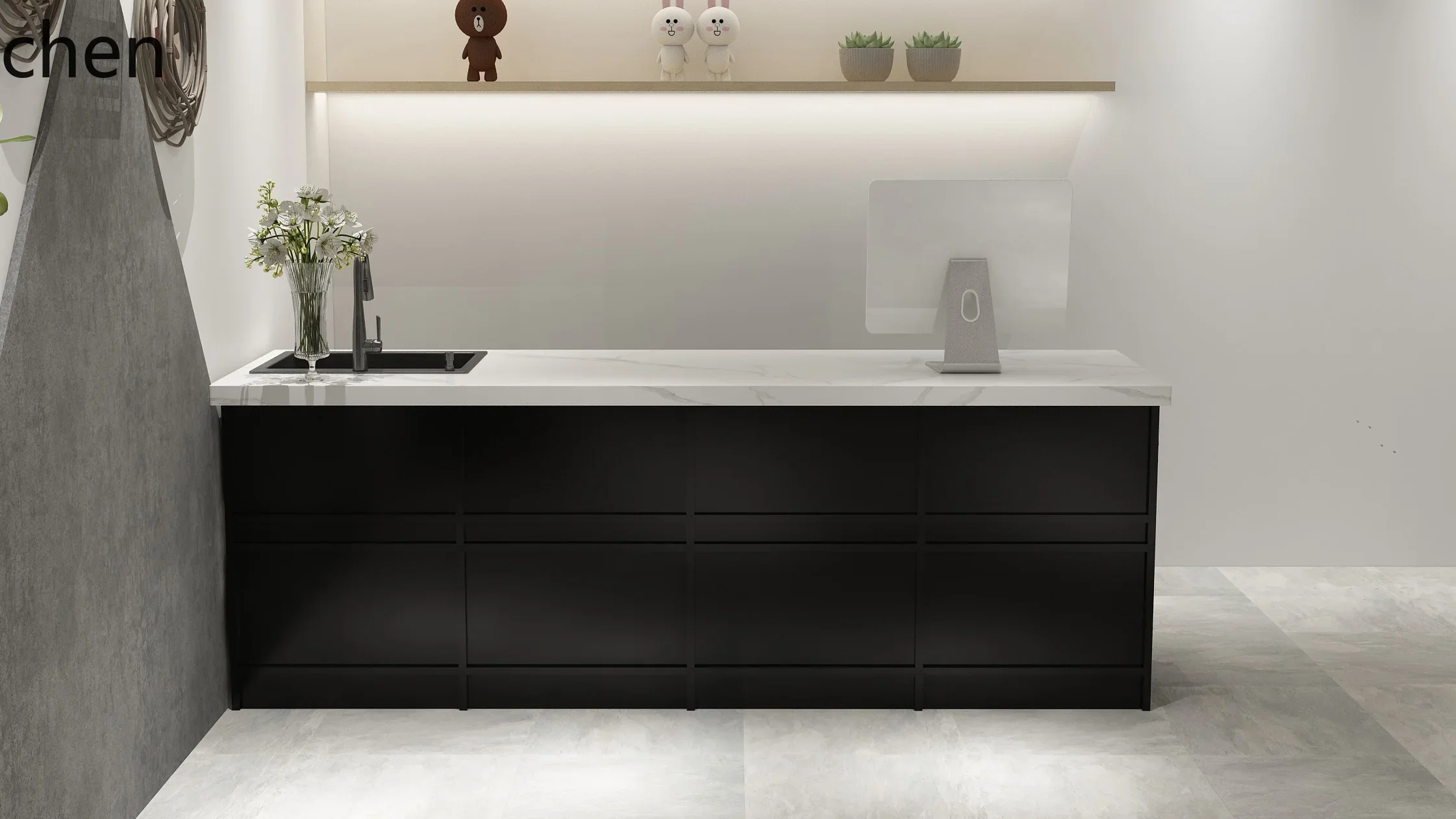 Wood Woodworking - TQH7.2 bloemenwinkel bloemwerk speciale kassa balie