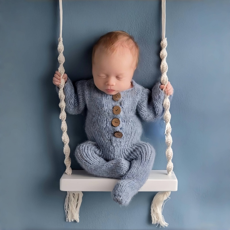 Woodworking Veneer - Babyfotografie rekwisieten pasgeboren schommelstoel houten meubilair