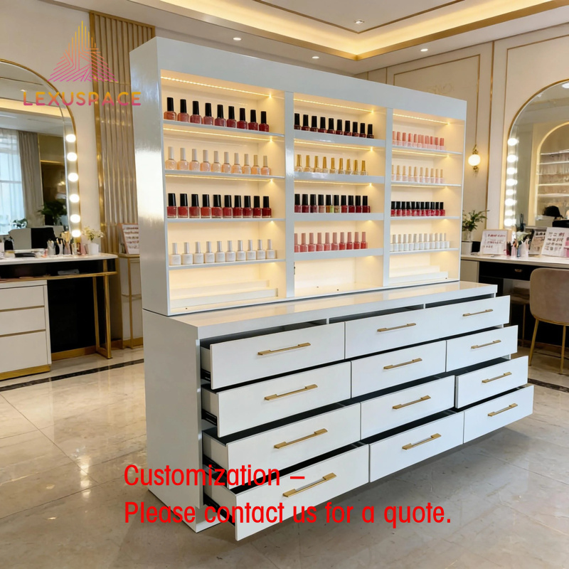 Woodworking Veneer - Houten displayrek voor kapsalon, beautysalon, moderne