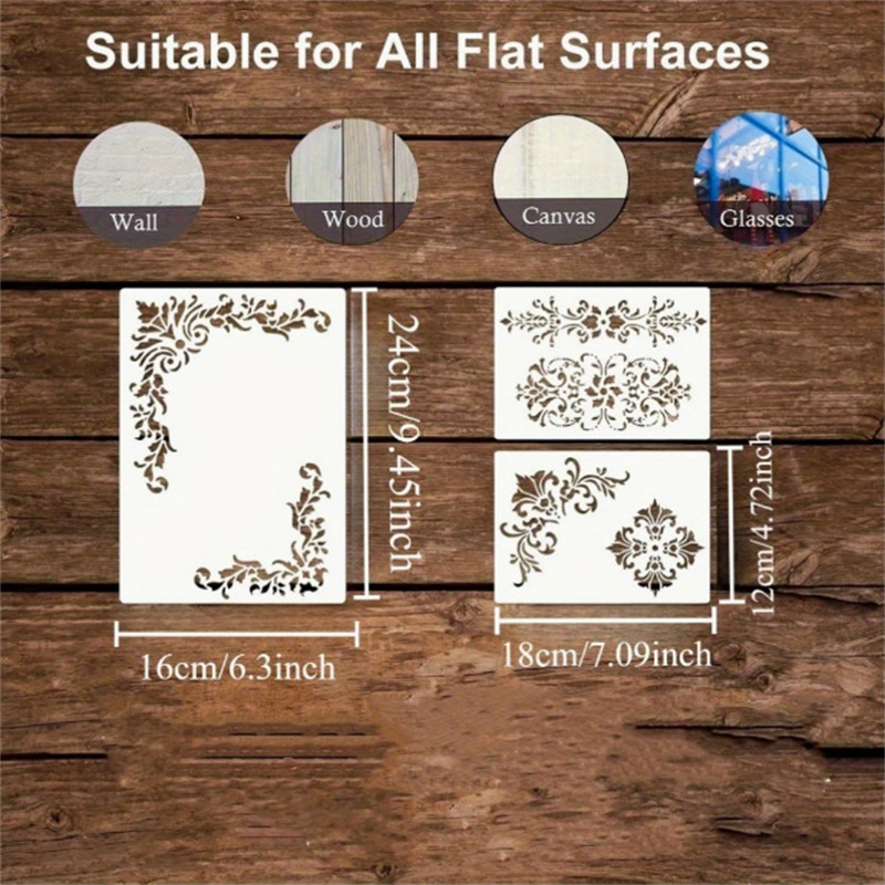6 stuks bloemen hoekstencils v - Woodworking Veneer recensie en prijs